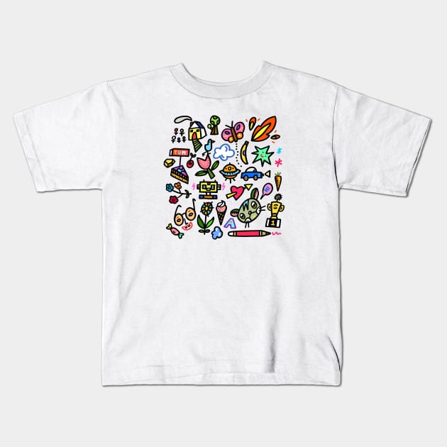 Doodle Mix Kids T-Shirt by AdrianaStore